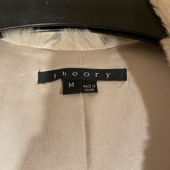 Theory ‘Claudia B’ Rabbit Fur Jacket, Ivory